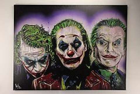 Vincent Mink, handpainted and signed painting of the legendary Jokers (Heath Ledger, Joaquin - Joker | Catawiki