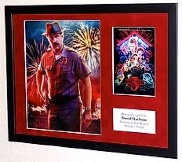 Stranger Things - Stranger Things - David Harbour (Jim Hopper) Premium Framed, signed, + Certificate of Authenticity