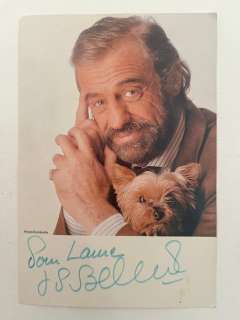 Mademoiselle Ange film - Jean paul Belmondo autographe - Avec lettre manuscrite au dos - Photo Sondeville | Catawiki