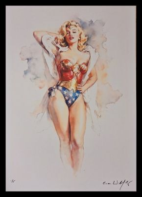 Marilyn Monroe as Wonder Woman - Vintage Pin Up edition by Emma Wildfang - Large size | Catawiki