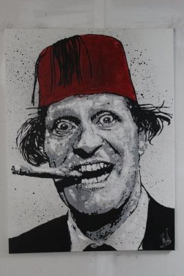 Tommy Cooper - Handpainted and signed - by artist Vincent Mink. - Portrait | Catawiki