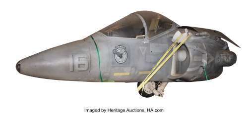 Arnold Schwarzenegger "Harry Tasker" cutaway filming Harrier Jump Jet nose from True Lies....