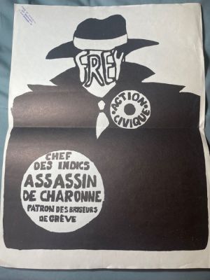 Ecole des Beaux-Arts - Action Civique- Frey chef des indics Assassin de Charonne Patron des briseurs de grève. - 1960s | Catawiki