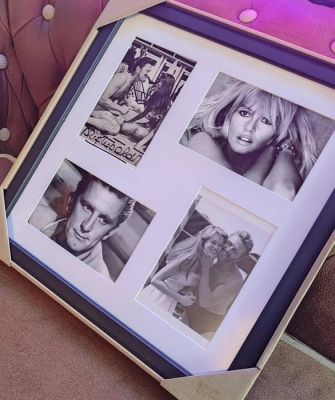 Framed Collage of 4 Photos, including a photo signed by Brigitte Bardot & Kirk Douglas - Brigitte Bardot & Kirk Douglas signed | Catawiki