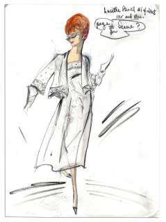 Edith Head Sketch of Lucille Ball’s Costume From ’’The Lucille Ball Comedy Hour’’ in 1964 | Nate Sanders