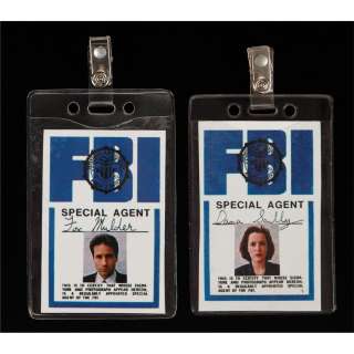 Lot 567 - Mulder and Scully screen-used prop FBI ID tags from The X-Files