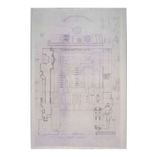 STAR WARS: A NEW HOPE (1977) - Lot #384 : Linen-Backed Full-Scale Front Elevation "Robot R2" Production Blueprint