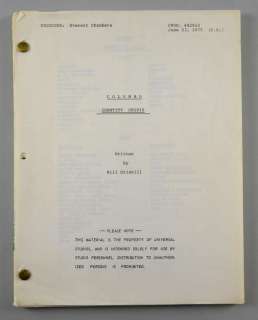 Lot 3313 - Columbo (American TV Series) Original script for ‘Identity Crisis‘ written by Bill Driskill, dated…
