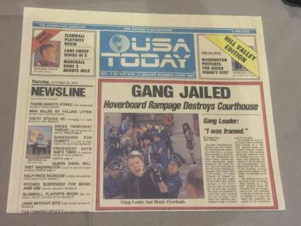 Back to the Future 2 (1989) - Original Gang Jailed USA Today | Hanlin Auction Service