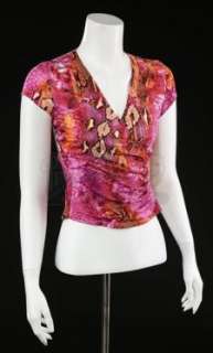 Dexter - Lot 52 - S7 E05: SWIM DEEP - Maria LaGuerta’s (Lauren Luna Velez) Pink Snake Skin Patterned Blouse