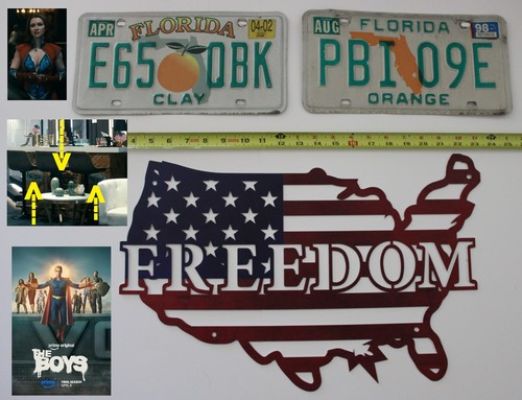 The Boys screen used prop set sexy Valorie Curry superhero TV license plate lot