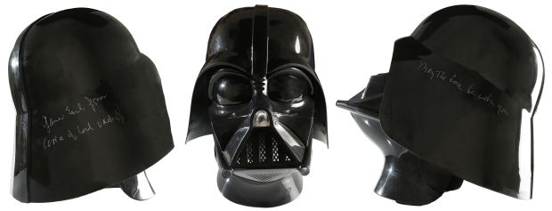 Darth Vader from Star Wars Full Size Prop Replica Helmet Signed by James Earl Jones with Rare ’Voice of Lord Vader’ Character Name & MTFBWY Quote + Letter of Provenance Signed by JEJ | SWAU