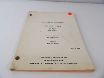Original 1966 the Green Hornet Tv Series Script | Eagles Corps International LLC