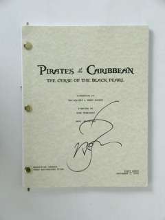 Pirates Of The Caribbean Curse of the Black Pearl Script Signed by Johnny Depp | Premiere Props