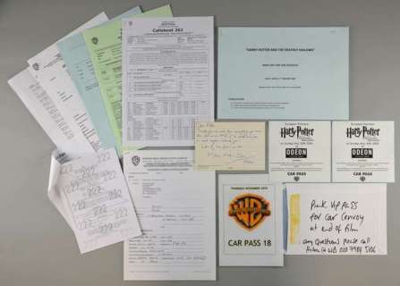 Harry Potter - Items from Peter Harvey (transport department) including Stunt rehearsal page, two… | Ewbank’s