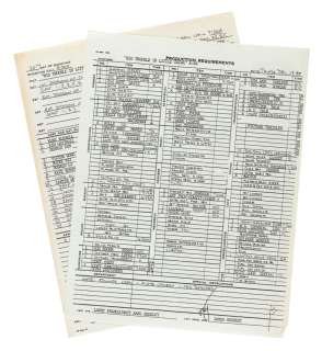A Pair of "Big Trouble in Little China" Call Sheets. | Van Eaton Galleries