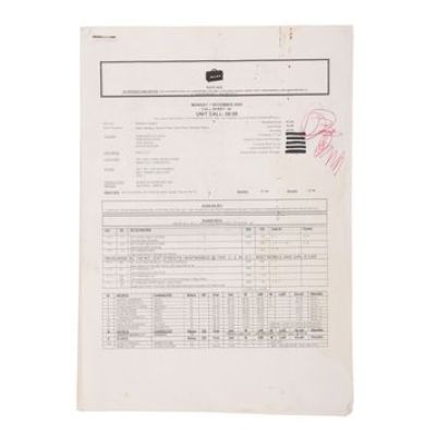 Kick-Ass | Call Sheet and Script Excerpt | Propstore (Buy Now)