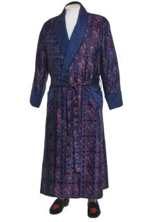 David Suchet’s art-deco style brocade dressing gown and slippers worn in the role of Hercule Poirot’ in the TV series… | Kerry Taylor Auctions