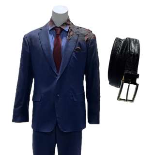 The Terminal List Steve Horn Jai Courtney Screen Worn Bloody Single-Breasted Suit W/ Pocket Square, Long Sleeve, Button-Front Shirt, Tie & Belt Ep 105 - Lot #142 - The Terminal List Steve Horn Jai Courtney Screen Worn Bloody… | VIP Fan Auctions