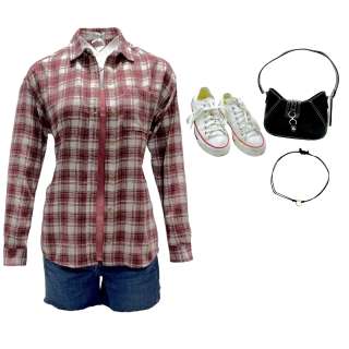 Bailey White Abigail Rhyne Screen Worn Long Sleeve, Button-Front Shirt, Tank Top, Button-Front Shorts, Bracelet, Purse & Lace-Up Shoes Ch 3 Sc 22-241 | VIP Fan Auctions