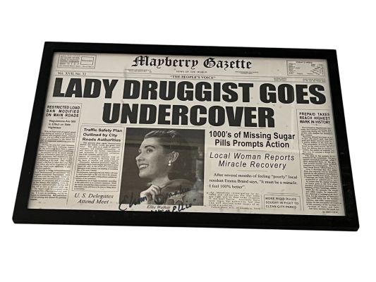 Lot 170 - Framed Mayberry Gazette Newspaper Prop | Other auctions