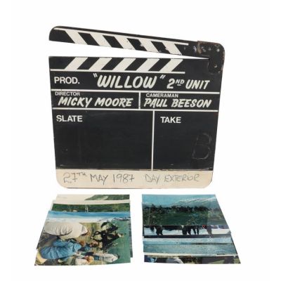 WILLOW (1988) - Lot #1056 : 2nd Unit Clapperboard and Set of 33 Behind-the-Scenes Photographs