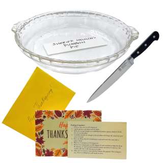 Thanksgiving Sheriff Newlon’s Patrick Dempsey Pie Tray, Knife & Thanksgiving Card w/ Envelope | VIP Fan Auctions