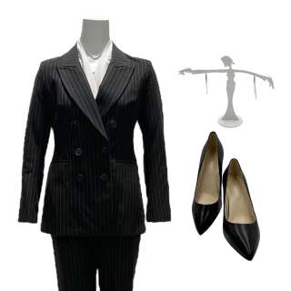American Fiction Paula’s Miriam Shor Pant Suit, Blouse, Earrings & Heels | VIP Fan Auctions