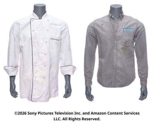The Boys (T.V. Series, 2019-2026) | Lot 29: Hughie Campbell’s Bryman AV Shirt with Get Some Chef’s Tunic | Propstore