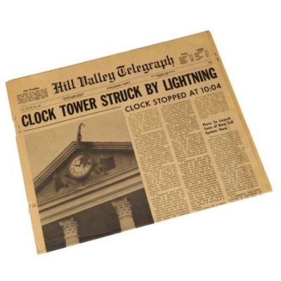 Back To the Future (1985) | Production-Made "Clock Tower Struck By Lightning" Hill Valley Telegraph Newspaper Cover | Propstore