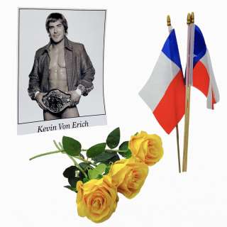 The Iron Claw Kevin Von Erich Zac Efron Screen Used Photograph, 3 Flags & 3 Roses | VIP Fan Auctions