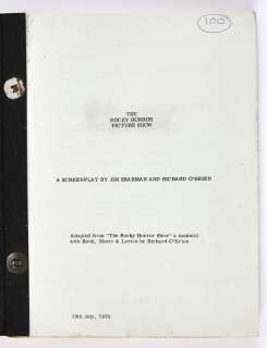 Lot 238 - The Rocky Horror Picture Show script - Original script for the 1975 Musical film Starring Tim…