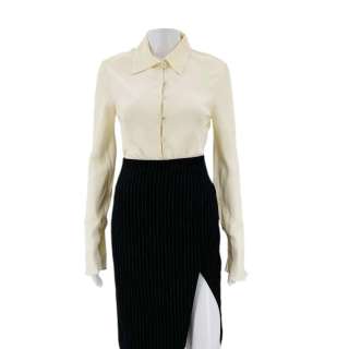 Materialists Daisy (Dasha Nekrasova) Screen Worn Button-Up Shirt & Alice + Olivia Skirt Ch 3 Sc 55, 56 | VIP Fan Auctions