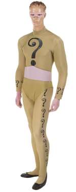 Lot 77 - Frank Gorshin ‘The Riddler‘ complete signature question mark costume from Batman: The Movie.