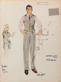 Lot 393 - Jack Nicholson ‘J. J. Gittes‘ costume sketch by Althea Sylbert for Chinatown.
