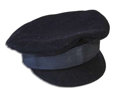 Captain Kangaroo Puppet Hat -- Peaked Cap Style Hat Handcrafted of Navy Blue Felt -- Measures 4’’ in Diameter -- Light Soiling to Band, Else Near Fine -- From Robert Keeshan’s Estate | Nate Sanders