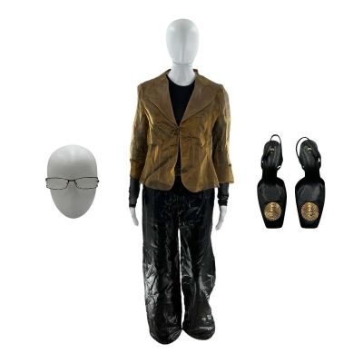 Lot 22: All of You Jay Gorin (Éva Magyar) Screen Worn Belt, Heels, Glasses, Pants, Tank Top W/ Ls Shirt & See Through Style Shirt | VIP Fan Auctions