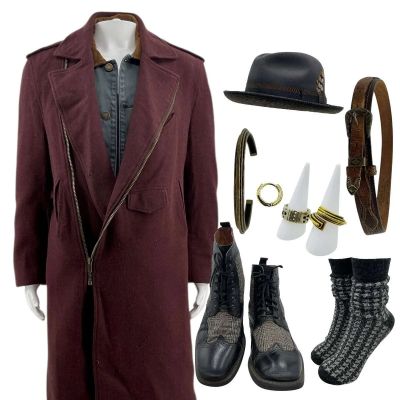 Lot 297: Play Dirty Grofield Screen Worn Coat, Jacket, Singlet, Trousers, Belt, Socks, Hat W/ Featherm (2) Rings, Earring, Bracelet & Dress Shoes Ch 2 Sc 41-61 | VIP Fan Auctions