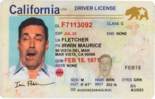 Jon Hamm "Fletch" DKNY Black Leather Wallet with California Driver License and Production Used Wallet Filler from Confess, Fl... | Heritage