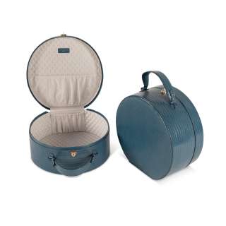 The Crown - Lot 391 - Elizabeth Debicki (as Princess Diana): A pair of Aspinal of London blue crocodile hat boxes First seen in Season 5 (2)