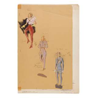 A Gene Tierney and Jeanne Crain Costume Sketch for Leave Her to Heaven Designed by Kay Nelson, Sketched by Paula Giokaris | Bonhams