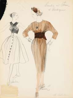 Theadora Van Runkle costume sketch for Godfather 2 | Profiles in History