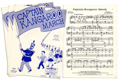 Bob Keeshan Personally Owned ’’Captain Kangaroo’’ Sheet Music -- Lot of 3 of ’’Captain Kangaroo March’’ | Nate Sanders