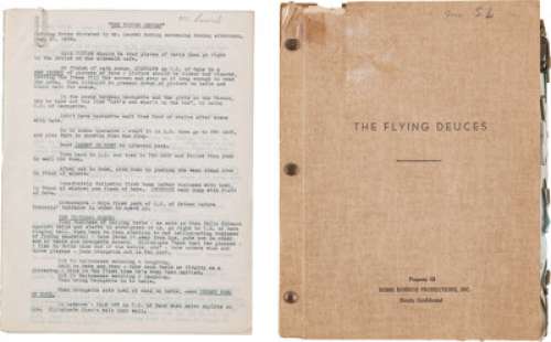 A Stan Laurel Personally-Owned Script from "The Flying Deuces." | Heritage