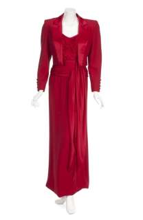 JOAN COLLINS DYNASTY GOWN AND CROPPED EVENING JACKET | Julien’s