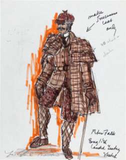 Desi Arnaz and Peter Falk Costume Design Sketches by Michael Travis from Rowan & Martin‘s Laugh-In (NBC TV, 1967-1973).