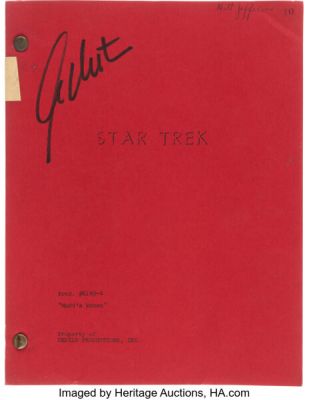 Star Trek: The Original Series (Paramount TV, 1966-1969), Matt Jefferies Personal Revised Final Draft Screenplay and Shooting Schedule from Episode "Mudd‘s Women" Signed by William Shatner with Additional Production Materials. (Total: 3 Items)
