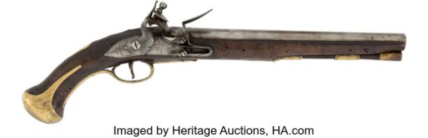 18th Century British Military Heavy Dragoon Flintlock Pistol Wielded by an Indian Pirate from Pirates of the Caribbean: At World’s End (Walt Disney, 2007). | Heritage