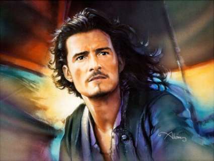 Pirates of the Caribbean: The Curse of the Black Pearl (Buena Vista, 2003; Created 2006), John Alvin Original Art of Orlando Bloom as "Will Turner".