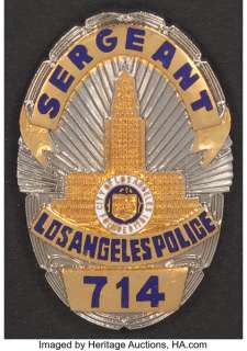 Dragnet (NBC TV, 1967-1970), Jack Webb "Sgt. Joe Friday" Framed Lapel Badge and Signed Photograph.